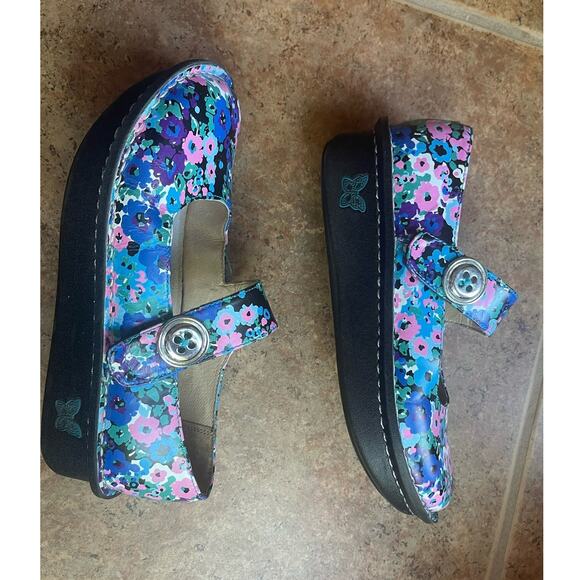alegria mules blue floral sz 36 - Picture 3 of 8